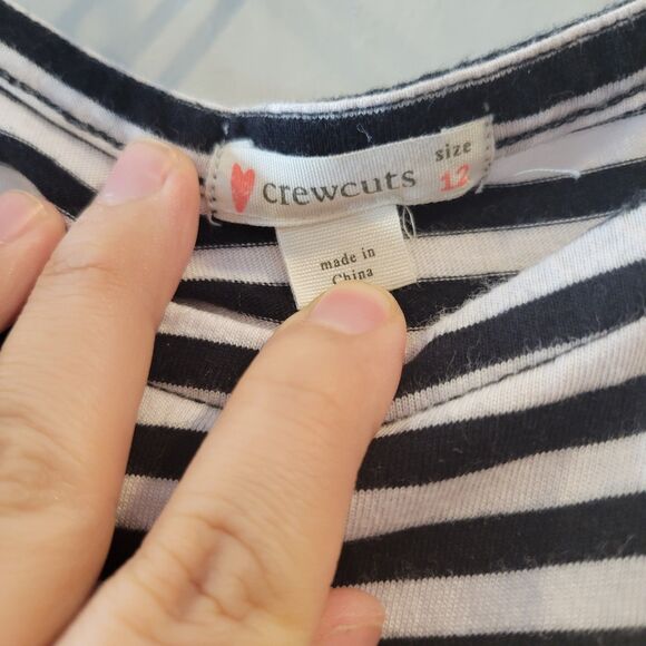 J Crew Crewcuts Girls Striped Handkerchief Dress  Size 12 - Picture 3 of 7